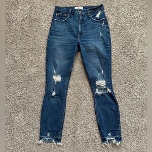 Abercrombie & Fitch high rise skinny distressed jeans, size 26